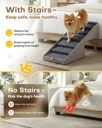 17" H Split Ottoman Dog Ramp for Couch - 21.06" H-Hemp Green - image 4