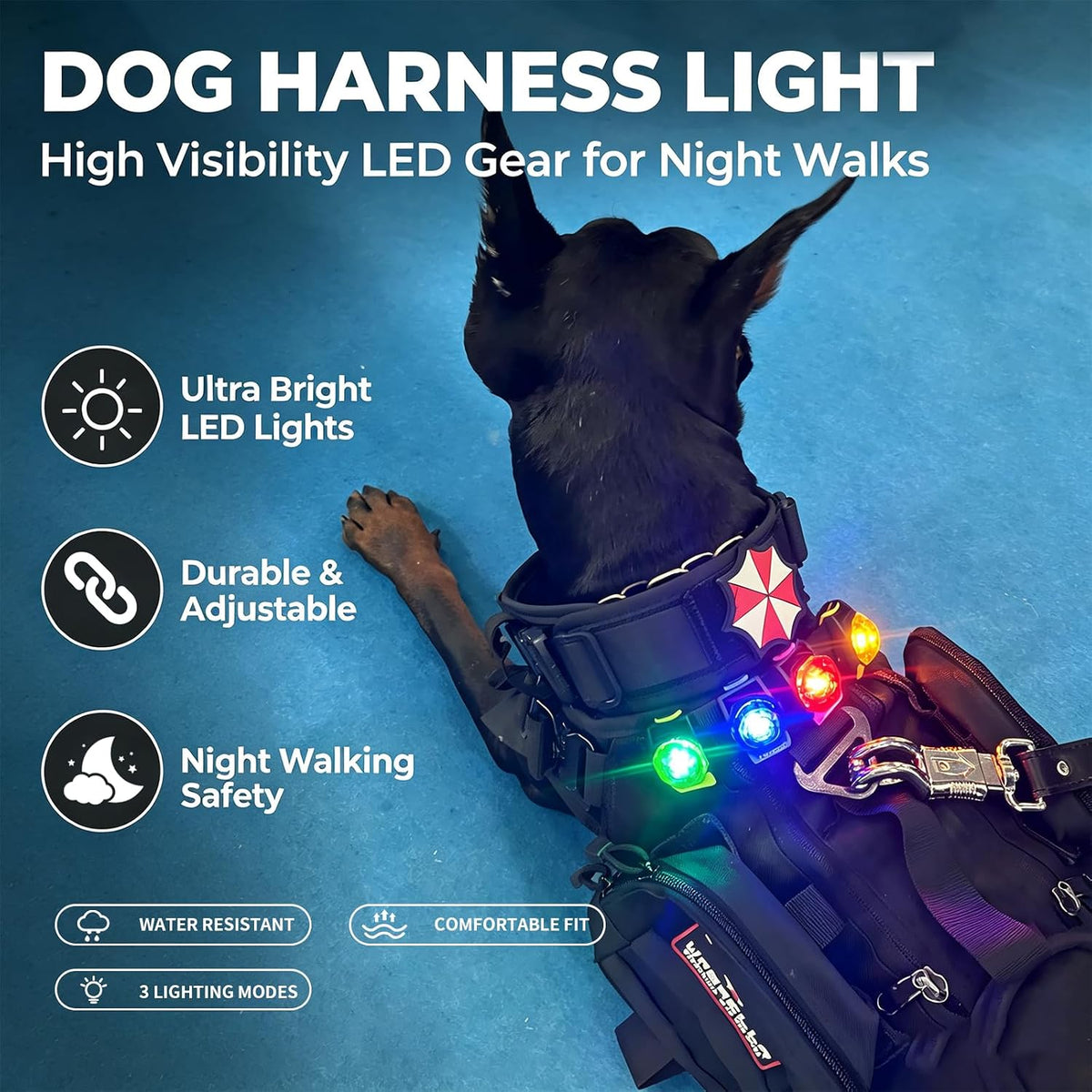 LaRoo Dog Lights, Led Collar Lights for Nighttime Walking - Green-B - image 4
