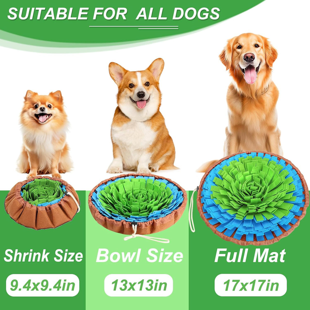 Vivifying Snuffle Mat for Dogs - Green&Blue - image 3