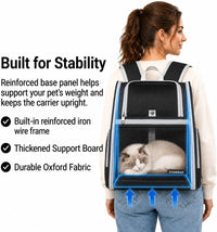 Cat Backpack Carrier for Small Dogs and Medium cat Puppy Kitten Bunny - Black / 12.9"L x 10.6"W x 15.5"H - image 3