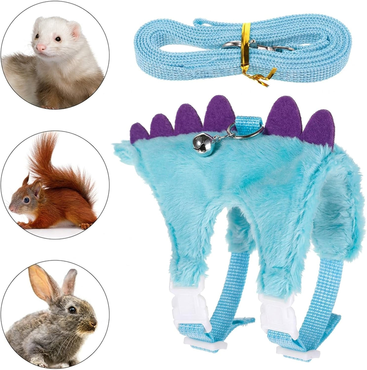 Ferret Harness and Leash Set Small Animals Vest Harness with Safe - Blue - image 4
