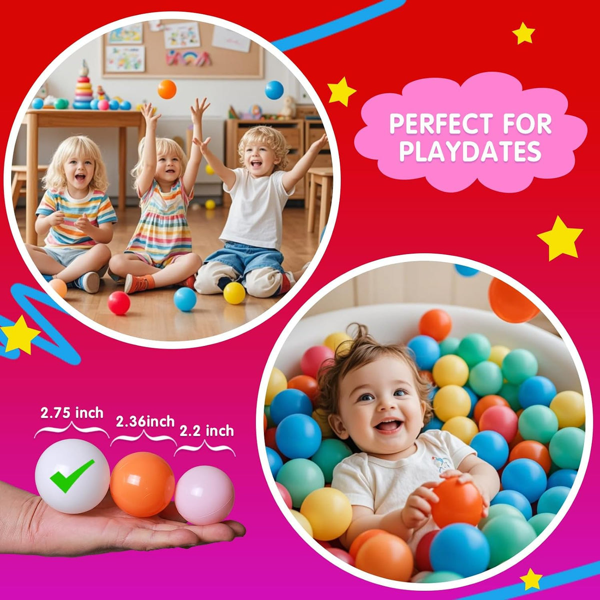 Realhaha 2.76 inch ball pit balls in mixed colors - view 36