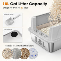 2PACK Stainless Steel Litter Box - Silver Grey / M - image 3