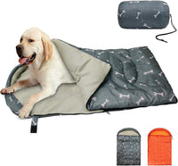 Dog Sleeping Bag Waterproof Warm Packable Dog Bed with Storage Bag - Grey-Bone