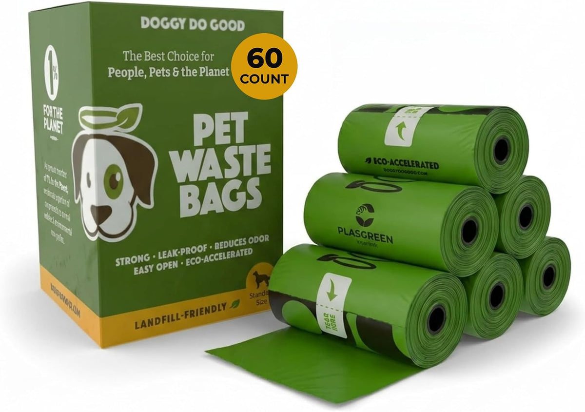Doggy Do Good, Dog Poop Bags, Unscented - 60 Count (Pack of 1)