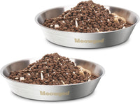Elevated Cat Bowls,6.7" Extra Wide Raised Stainless Steel Cat Food Bowls with Anti-Slip Metal Stand - 2 bowls