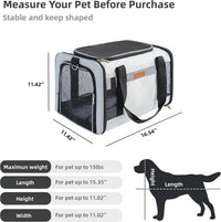 YUNIQUE Soft-Sided Cat & Dog Carrier for Pets Up to 15 Lbs - lightgrey - image 2