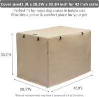 X-ZONE PET Dog Crate Cover Waterproof Kennel Cover - 42.9"L x 28.3"W x 30.3"H / Beige - image 3