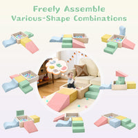 QUCHI foam climbing blocks for toddlers, 5-piece soft play set with ball pit - view 7