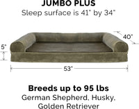 FurHaven Orthopedic Dog Bed for Large Dogs - Jumbo Plus / Dark Sage - image 2
