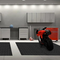 Boshen 7.5Ft x 17Ft Rubber Flooring Mats 2.9mm Thickened Diamond Plate Flooring Roll 127.5sqft Garage Floor Mats Non-Slip Floor Protector Mat for Garage Warehouse Gym Basement-Black