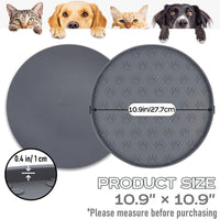 Pet Feeding Mat, Waterproof Anti-Slip Placemats for Dog Cat Bowl Silicone Pet Food Mat, Raised Edge - 1 Black / 10.9"L x 10.9"W - image 3