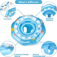 Inflatable Baby Swimming Float with Safety Seat Fun Swimming Pool - Blue Oecan - image 4