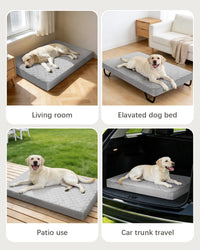 Orthopedic XL Dog Beds Large Sized with Washable Cover, 41x27 - 41.0"L x 27.0"W x 3.5"Th / Light Gray - image 4