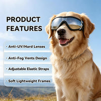 Medium Clear Dog Goggles Eye Protection - Style Black / Large - image 3