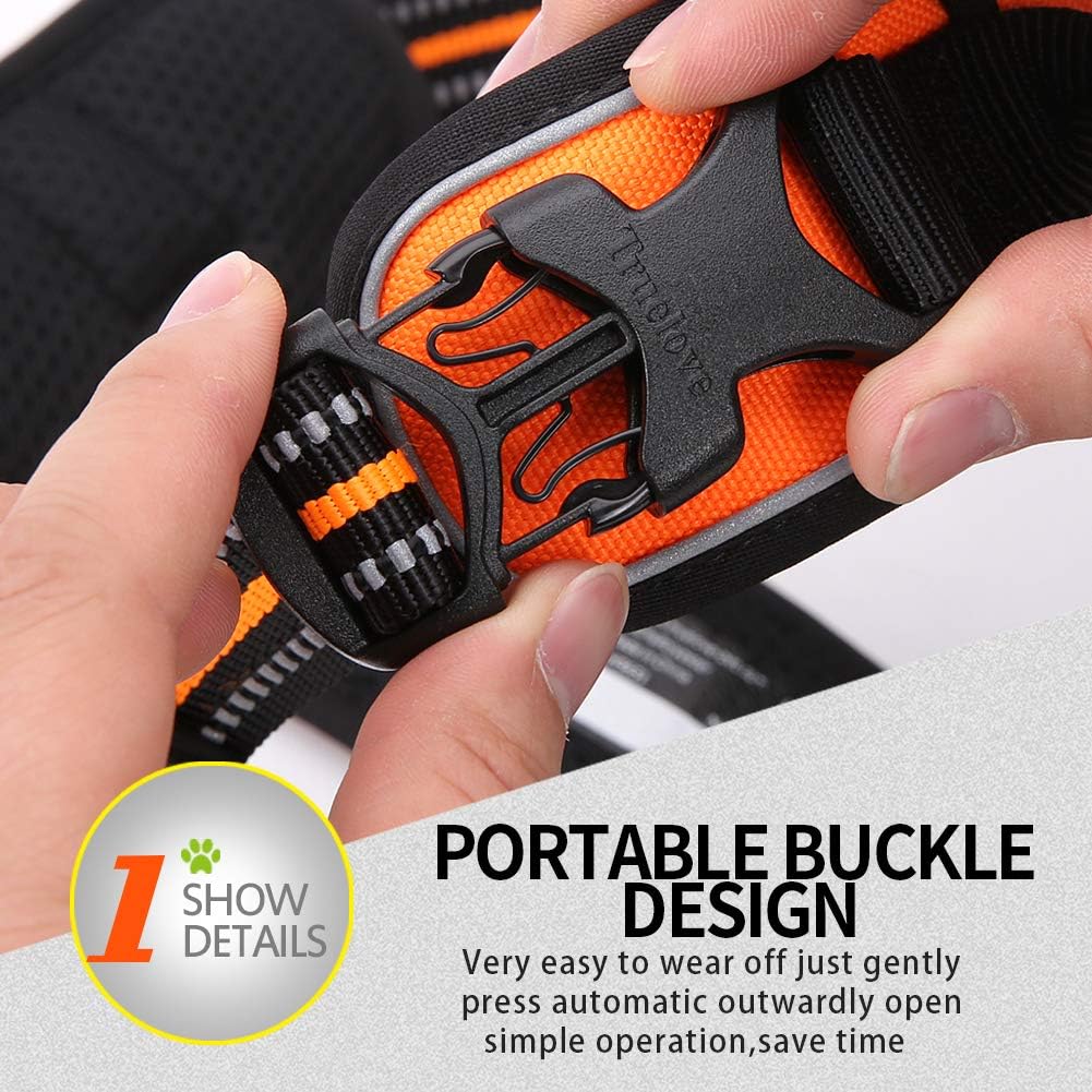 Truelove No Pull Dog Harness with Easy Control Handle and 2 Leash - X-Small / Orange - image 3
