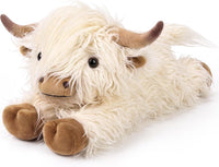 Capybara Stuffed Animals, Microwavable Stuffed Animal Adorable Fluffy Capybara Plush for Warmth - A-White Highland Cow-1