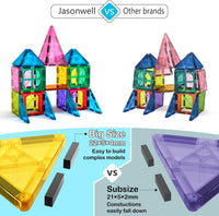 Jasonwell 100pcs Magnetic Tiles Building Blocks Set for Boys Girls - image 3