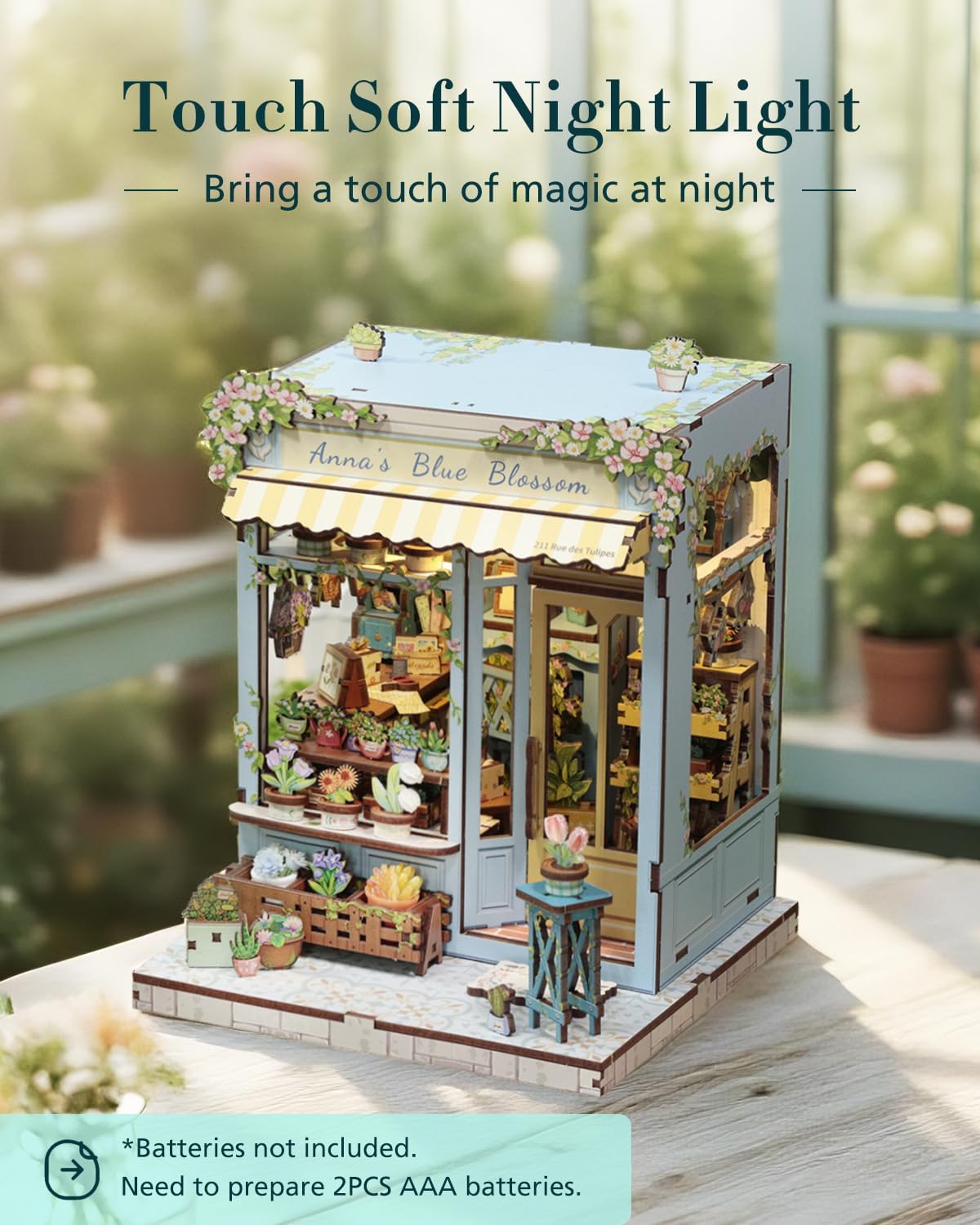 Cutefun Book Nook Kit, Bach Strings Musical Instrument Store - Anna's Blue Blossom - image 3