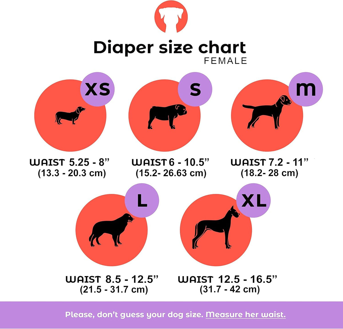 PETTING IS CARING Dog Diapers Washable & Reusable Female and Male Dog - L / Solid - image 2