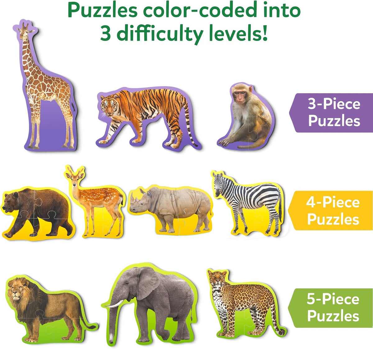 Skillmatics Step by Step Jigsaw Puzzles, Toddler Toys & Games - 2. Wild Animals - image 3