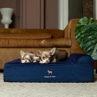 Large Dog Bed Orthopedic Memory Foam Cooling Gel 35x25x8.7 in – Essentials for Dogs - Dark Blue - DE / Medium - image 3