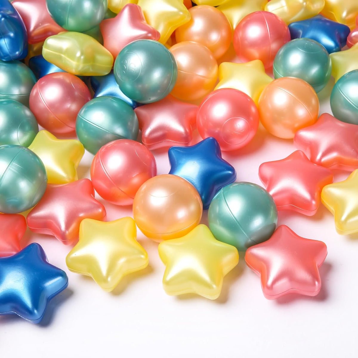 TRENDPLAY Star Ball Pit Balls for Toddlers 50 100 200 Count Star - Pearl Colors Mix / 200 - image 2