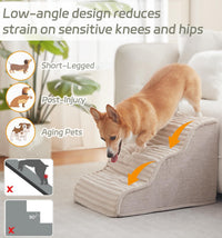 Dog Stairs for Small Dogs 15.7'' H, 3-Step High Density Foam – Essentials for Dogs - Beige / 3 / Extra Wide 3 Step-15.7"H - image 3