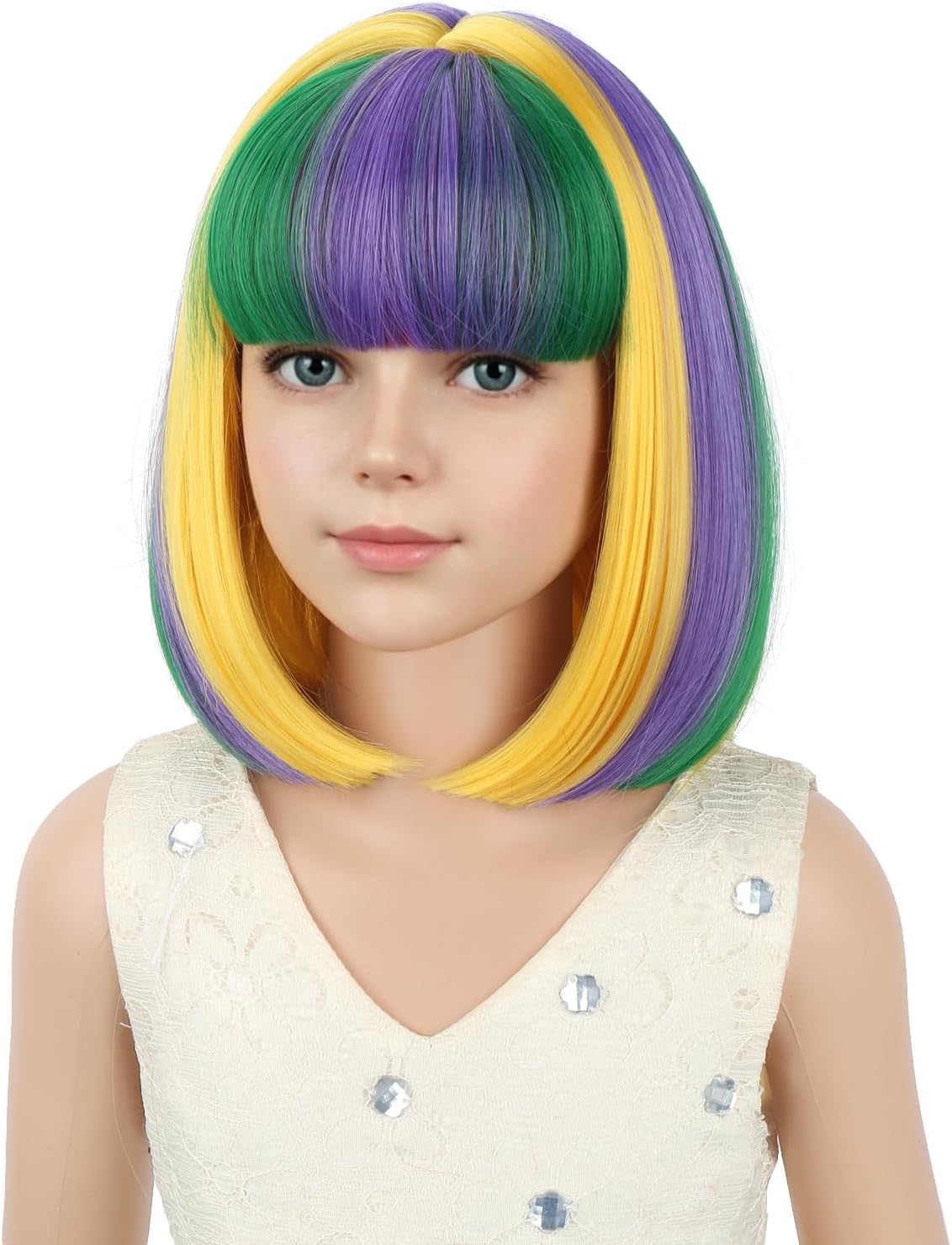 PATTNIUM kids dark blue short bob wig, synthetic with adjustable cap - view 14