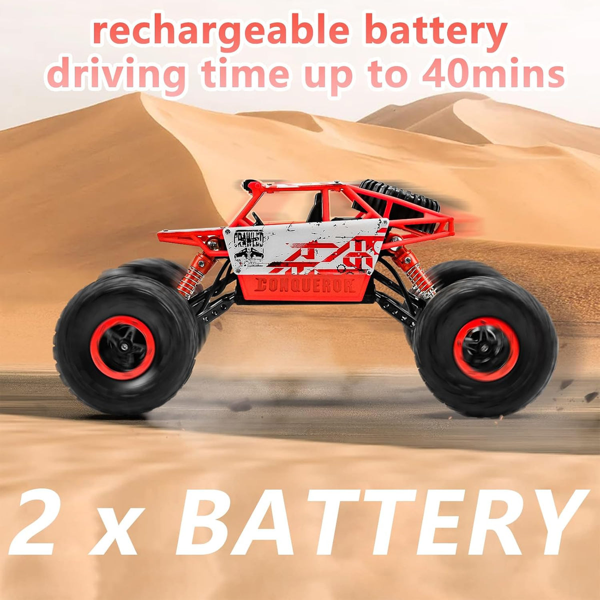 Cheerwing 1:18 Rock Crawler 2.4Ghz Remote Control Car 4WD Off Road RC - Red - image 2