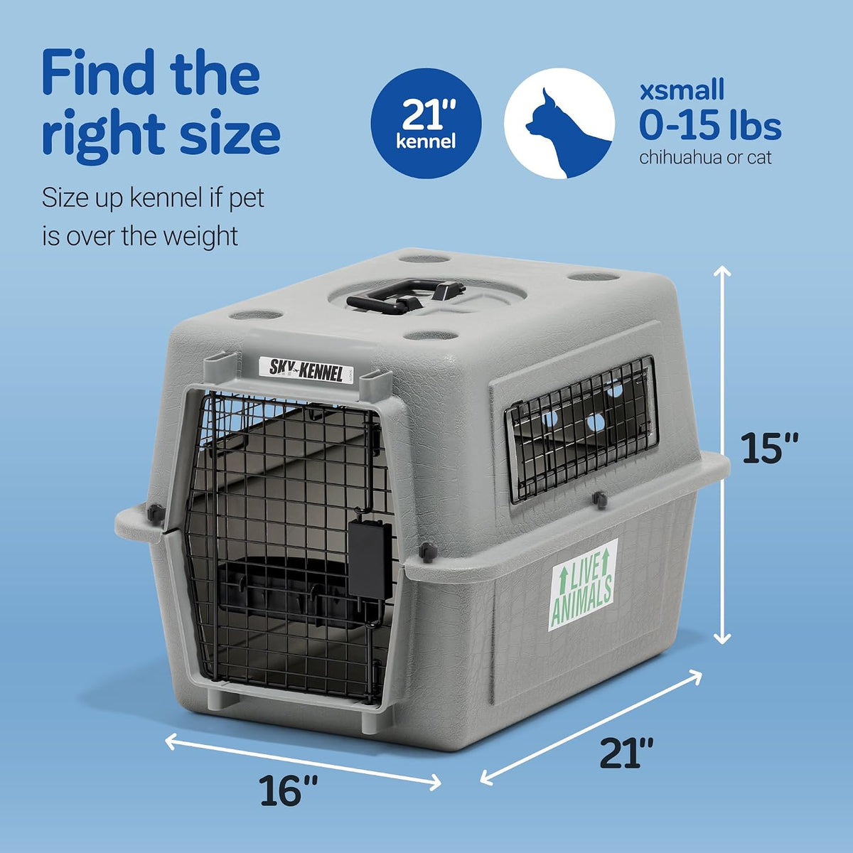 Petmate Sky Kennel, for Air Travel - 21 Inch / Kennel Only - image 3