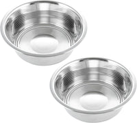 Pet Feeder Stainless Steel Dog Bowls Replacement 8" Diameter 2-Pack – Essentials for Dogs - 5 cup (Standard) / Double Pack
