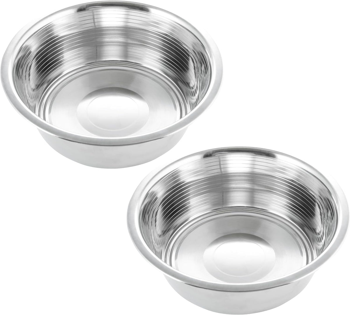 Pet Feeder Stainless Steel Dog Bowls Replacement 8" Diameter 2-Pack – Essentials for Dogs - 5 cup (Standard) / Double Pack