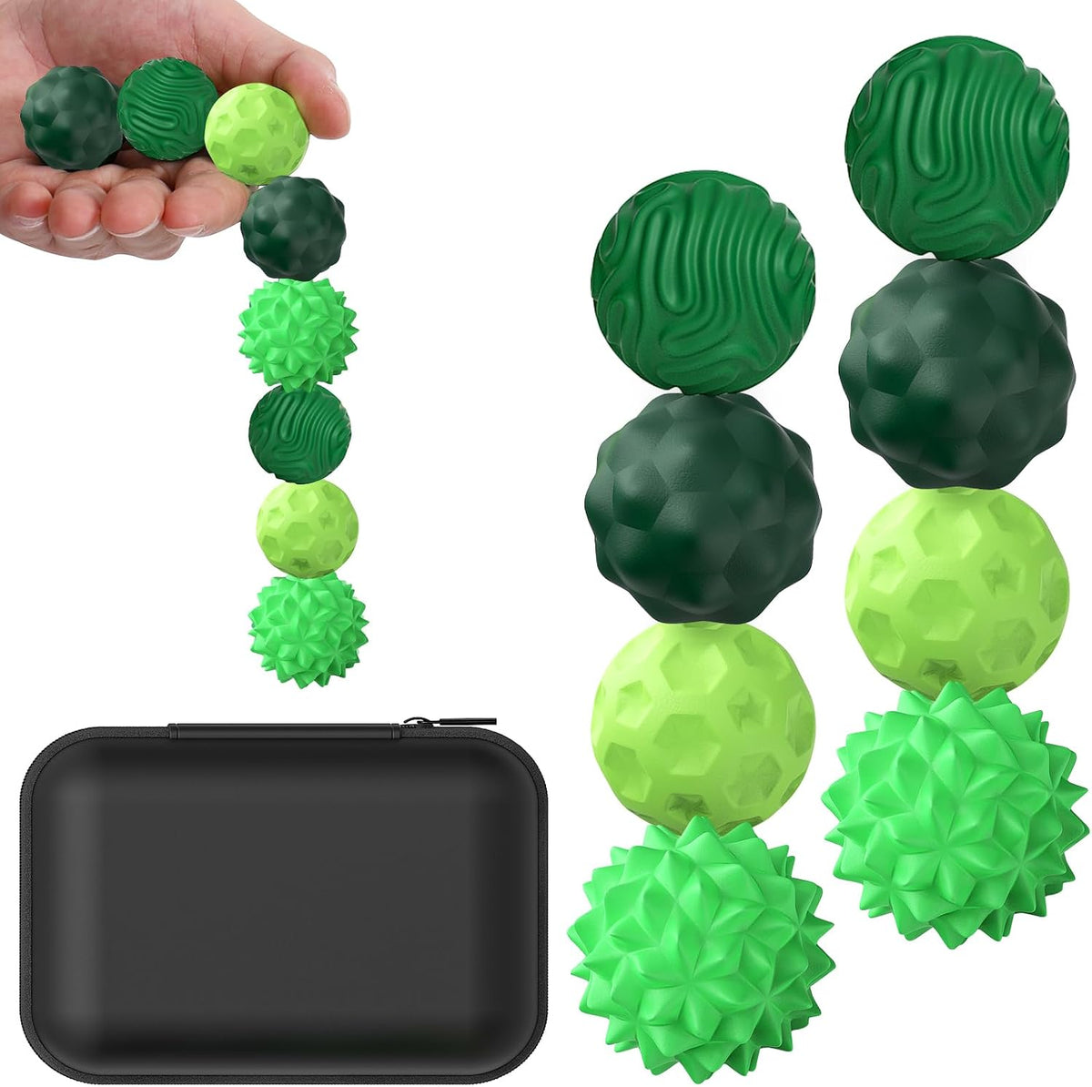 BUSOHA Silicone Magnetic Fidget Balls - Green+blue / 1.2 Inch