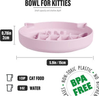 Silicone Cat Slow Feeder Bowl with Suction Cups - 1 CUP / Pink - image 2