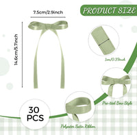 30 Pack Bow Cake Toppers Black Ribbon Bows for Cake Halloween Party - Sage Green - image 2
