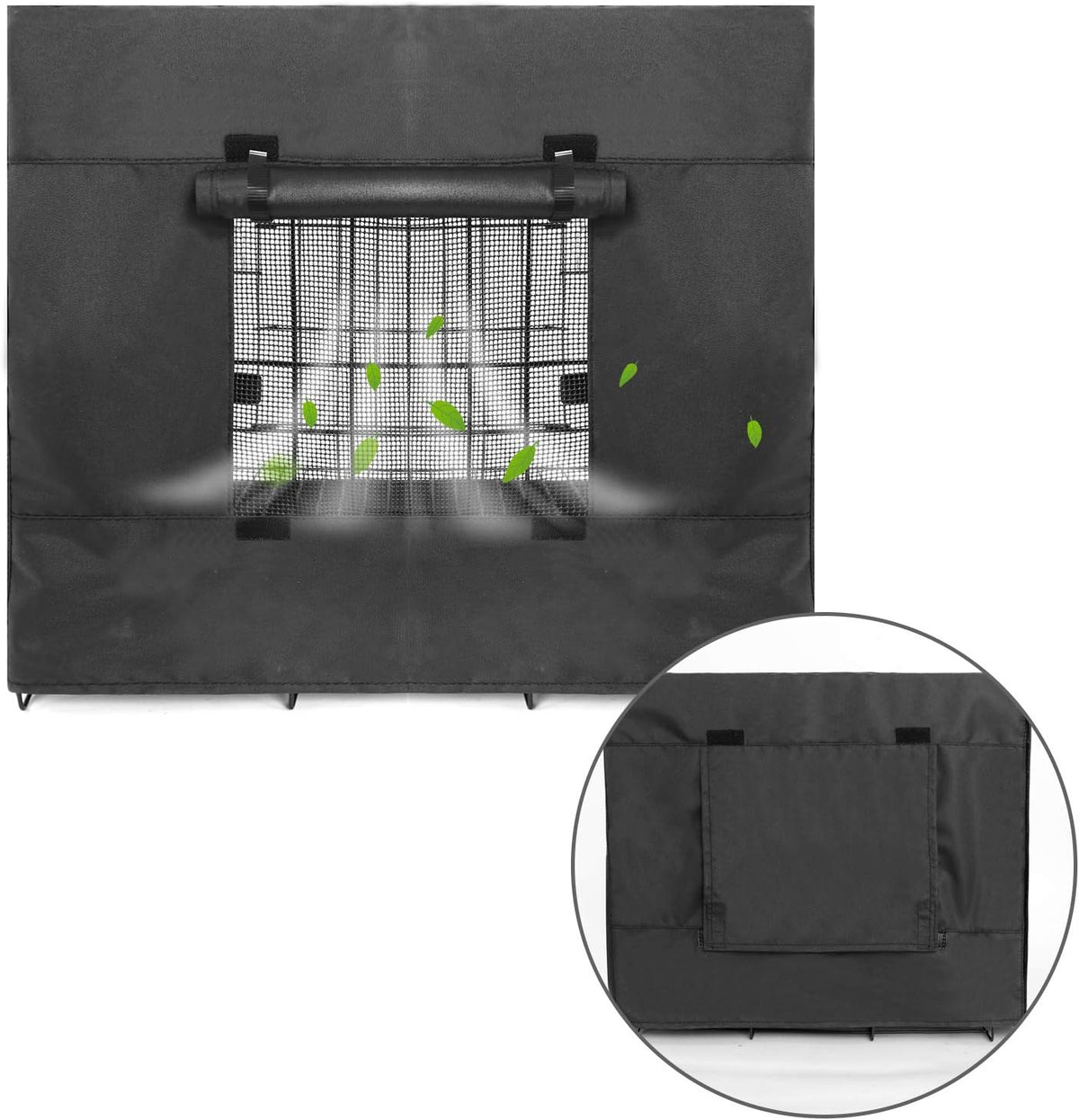 Dog Crate Cover, Double Door Breathable Crate Cover, Black - 30.0"L x 19.0"W x 21.0"H - image 4
