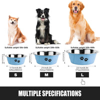 Stainless Steel Dog Bowls - Blue / 8.5 Cups/71 OZ - image 3