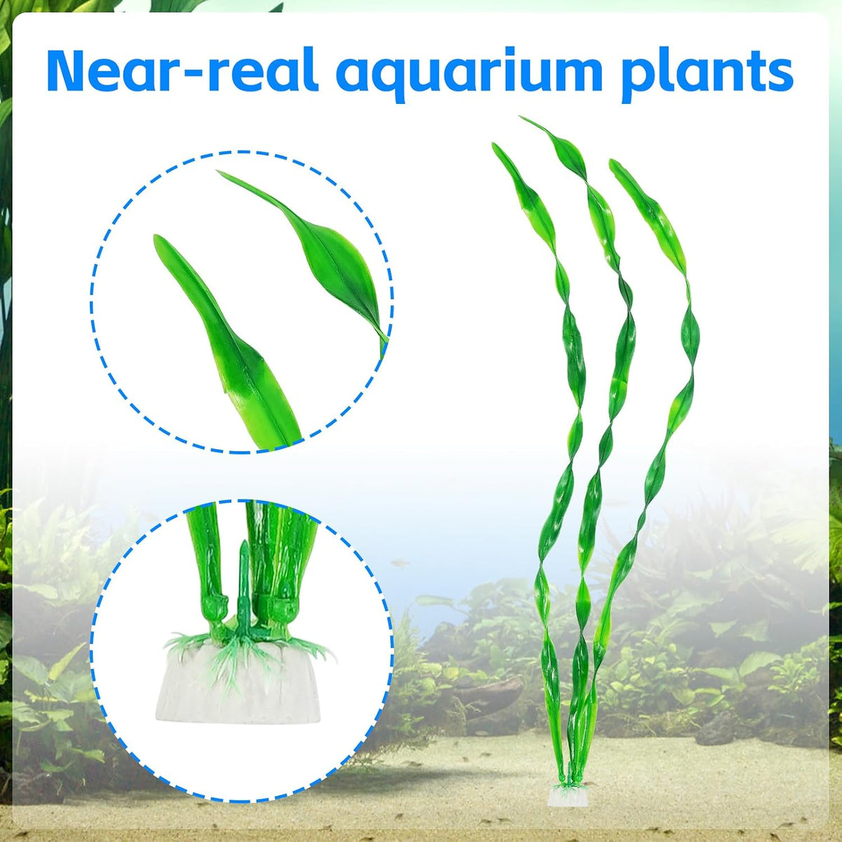 AQUANEAT Fish Tank Artificial Plants - 23.5inch - image 3