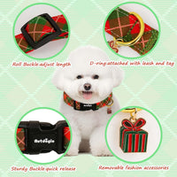 Medium Dog Collars for Male Dogs - Festive Plaid / S - image 3