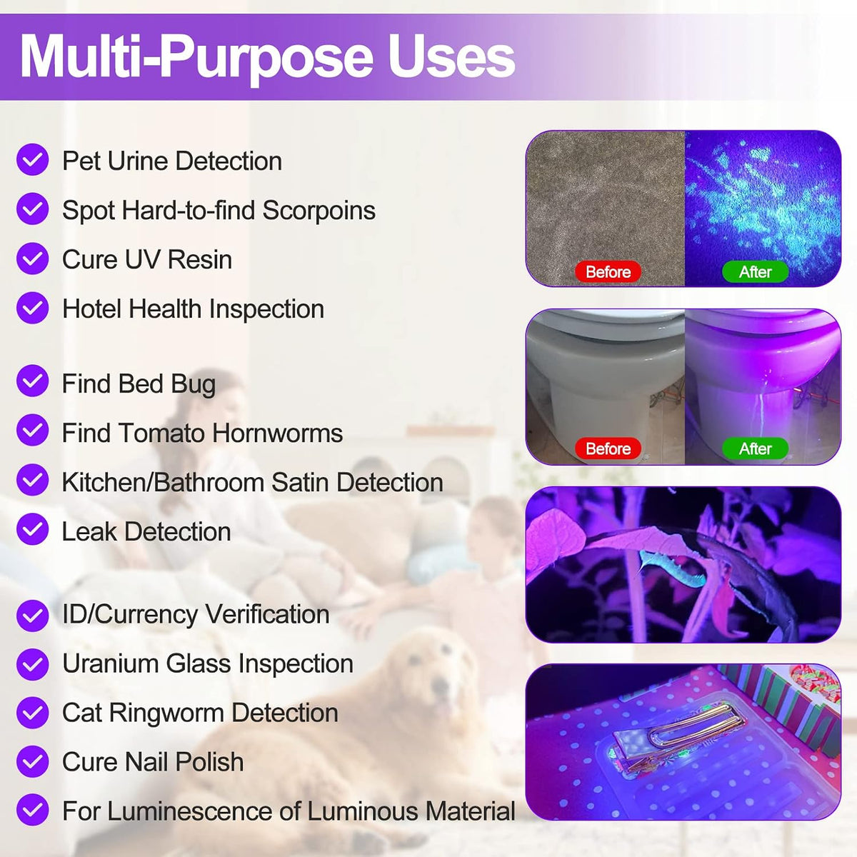 Black Light UV Light Flashlight - 51 LED - image 2