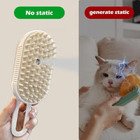 Cat Steam Brush for Shedding, Steam Brushes for Indoor Cats, 4 In 1 Rechargeable Cat Grooming Brush,Anti-Static, Massage, Cleaning, Shedding & Combing