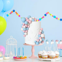 75 Pieces Cake Balls Topper Decorations Foam Cupcake Topper Mini - Blue,pink,gold - image 3