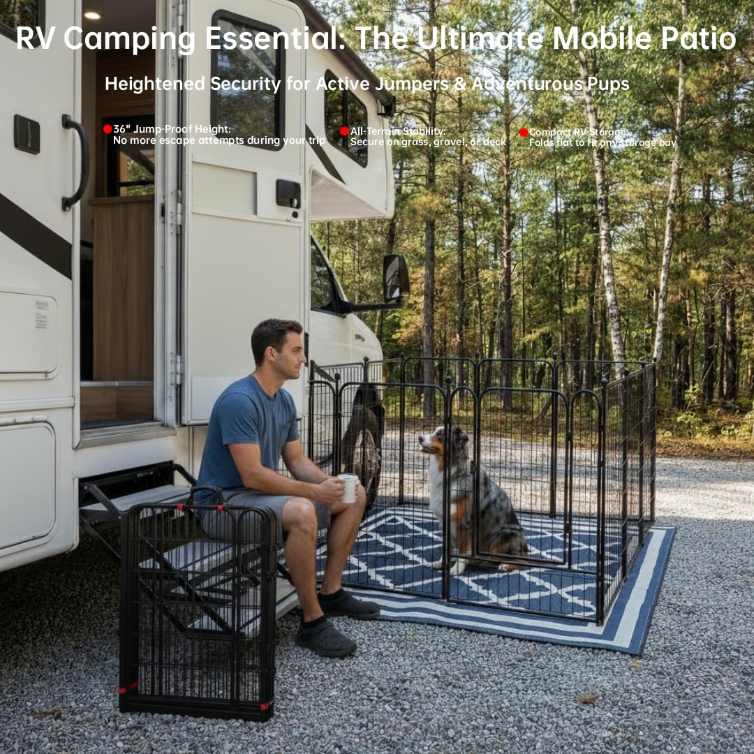 Dog Play Pen Indoors/Outdoor - 8 Panels / 36'' High - image 2