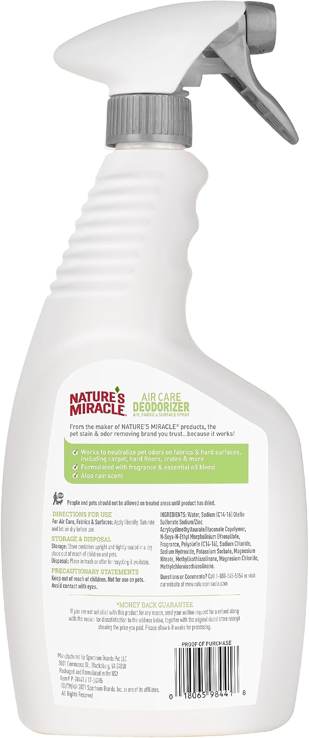 Nature's Miracle Air Care Spray for Multiple Surfaces - Aloe Rain / 24 Ounce (Pack of 1) - image 2