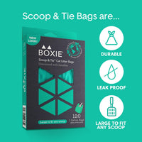 Boxie Sustainable Scoop & Tie Pet Waste Bags, Leak-Proof - Sustainable / 120 Count (Pack of 1) - image 2
