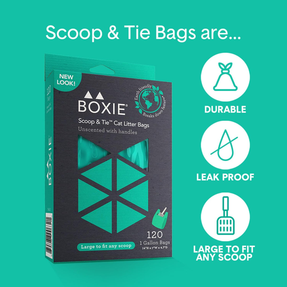 Boxie Sustainable Scoop & Tie Pet Waste Bags, Leak-Proof - Sustainable / 120 Count (Pack of 1) - image 2