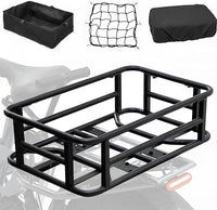 AWQM Large Ebike Basket, Waterproof Metal Electric Bicycle Basket, Quick Assemble Bike Accessories Rear Cargo Rack for Picnic, Pet, Sports