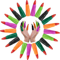 HFATMOS 24 multicolor plastic witch finger pointers with red tips