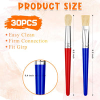 Paint Brushes for Kids, 10 Pcs Big Washable Chubby Toddler Paint Brushes, Easy to Clean & Grip - 30 Pack - image 3